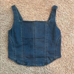 Maurices Blue Fitted Bustier Tank Top